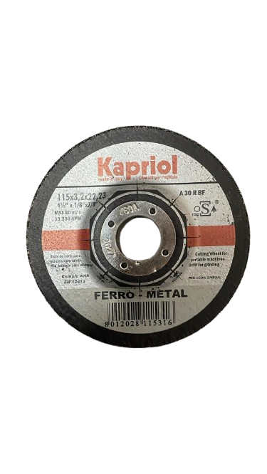 disco de corte para ferro - metal Kapriol 115x3,2x22,23