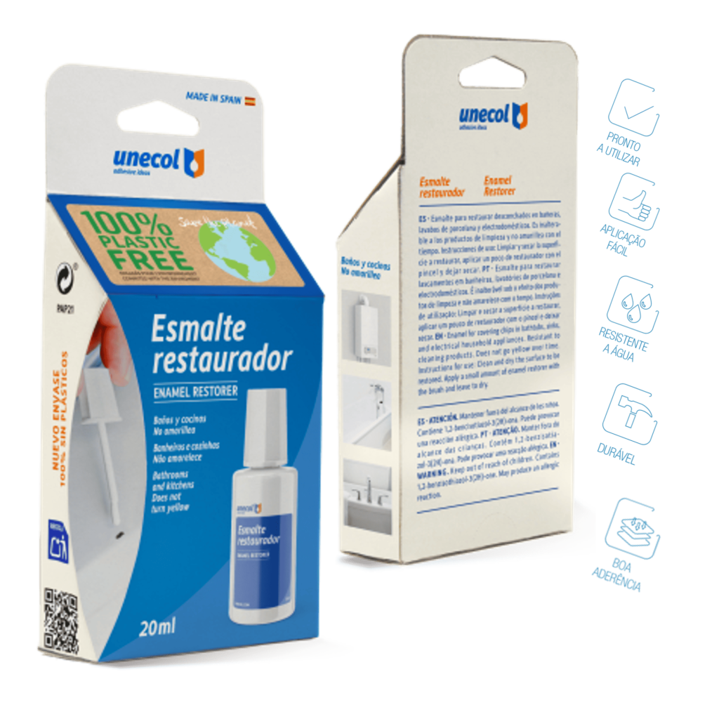 Esmalte restaurador UNECOL com pincel 20 ML